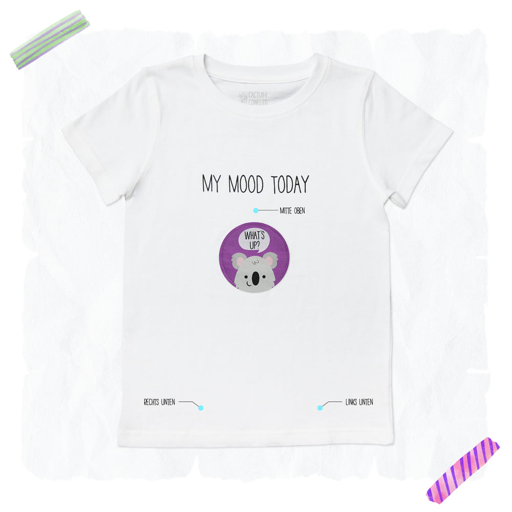 'My Mood Today' T-Shirt mit eigenem Namen | weiß